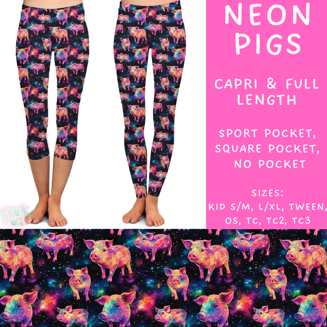 Batch #209 - Fun Run 5 - Closes 10/2 - ETA mid Nov - Neon Pigs Full and Capri Length Leggings