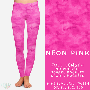 Ready To Ship - Neon Pink Leggings Kids SM