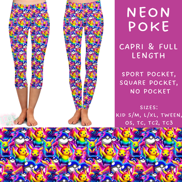 Batch #215 - Cool Characters 5 - Closes 10/11 - ETA late Nov - Neon Poke Full and Capri Length Leggings