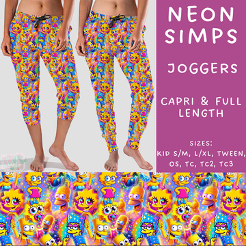 Batch #215 - Cool Characters 5 - Closes 10/11 - ETA late Nov - Neon Simps Full and Capri Length Joggers