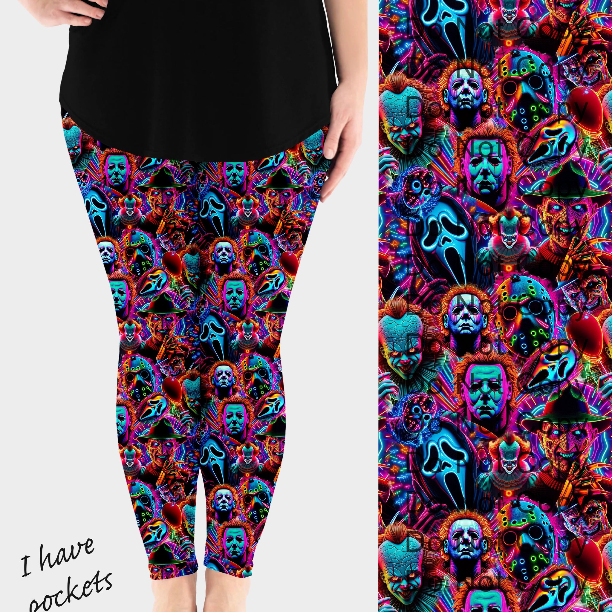 RTS - Neon Horror Leggings w/ Pockets