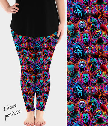 RTS - Neon Horror Leggings w/ Pockets