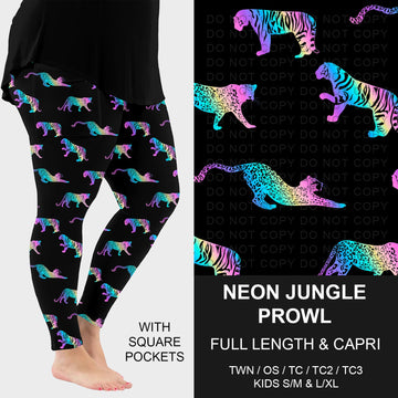 B270 - Preorder Neon Jungle Prowl Leggings w/ Pockets (Closes 1/18. ETA: early April)