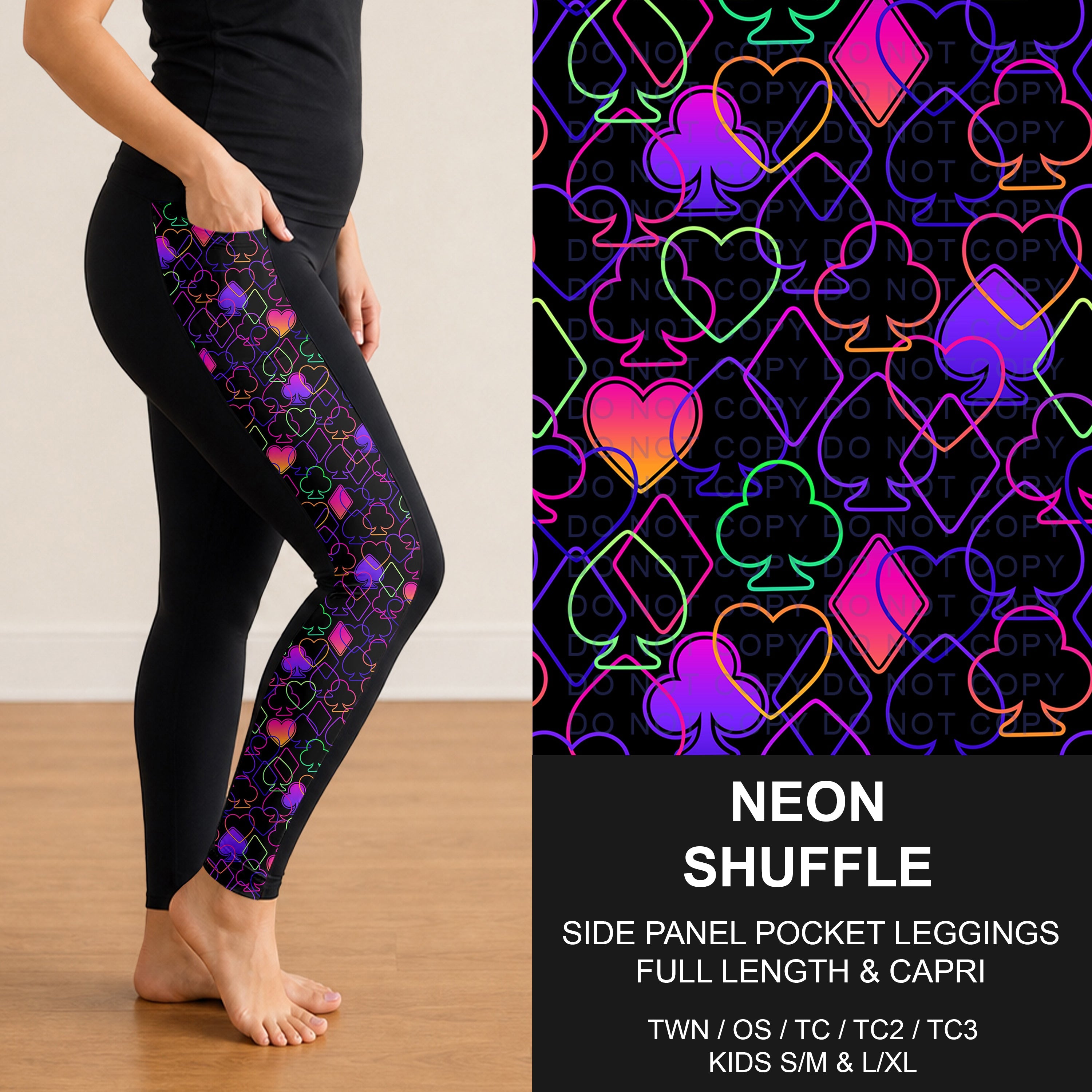 B298 - Preorder Neon Shuffle Side Panel Pocket Leggings (Closes 7/05. ETA: early Sept.)