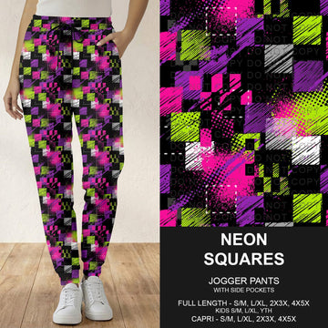 B298 - Preorder Neon Squares Joggers (Closes 7.05. ETA: early Sept.)