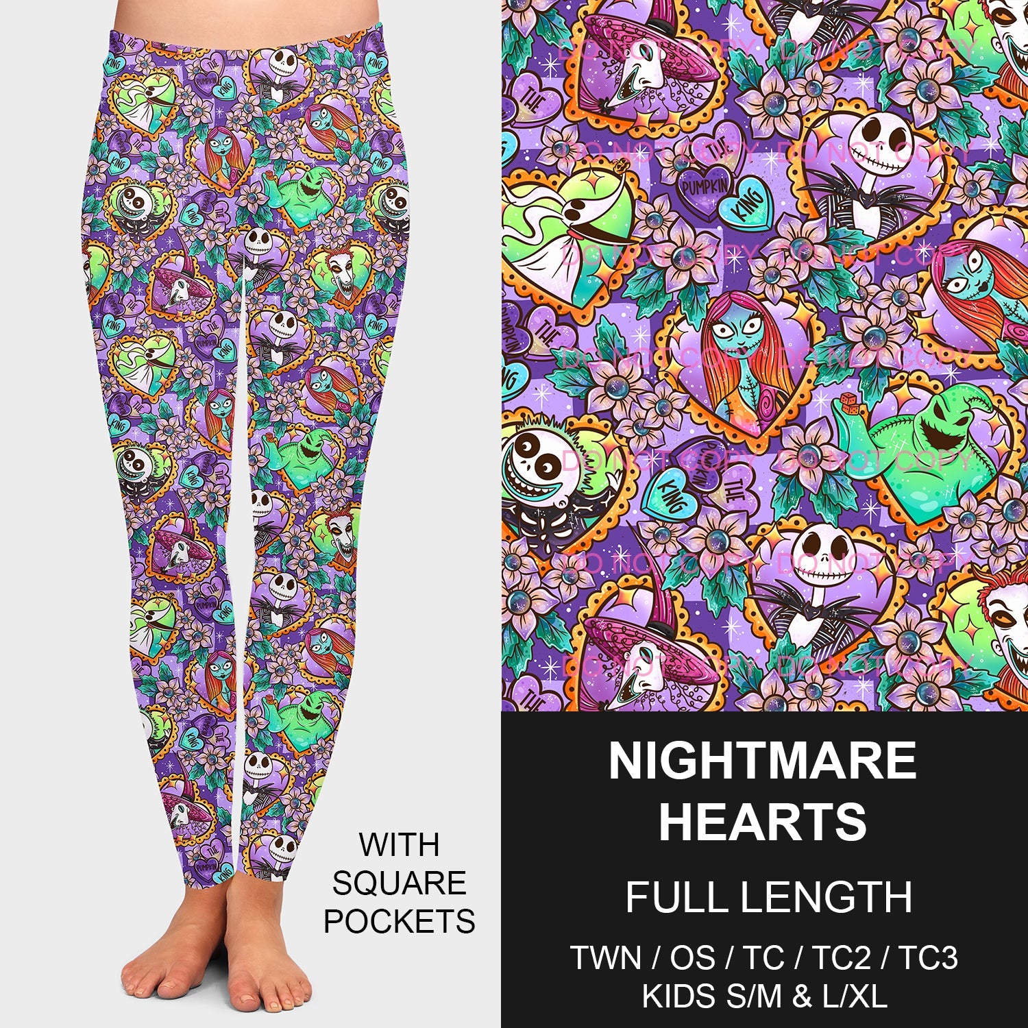 B197 - Preorder Nightmare Hearts Leggings w/ Pockets (Closes 12/01. ETA late Jan.)