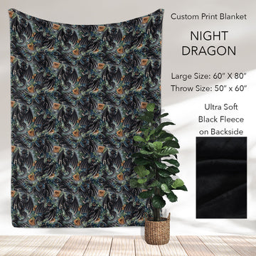 B186 - Pre-Order Night Dragon Fleece Blanket (Closes 10/04. ETA: early Dec)