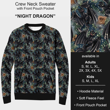 B185 - Preorder Night Dragon Sweater w/ Front Pocket (Closes 10/01. ETA early Dec.)