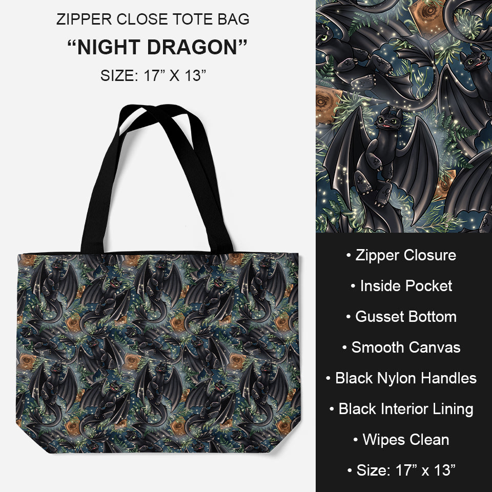 B195 - Preorder Night Dragon Tote Bag (Closes 11/19. ETA: late Jan.)