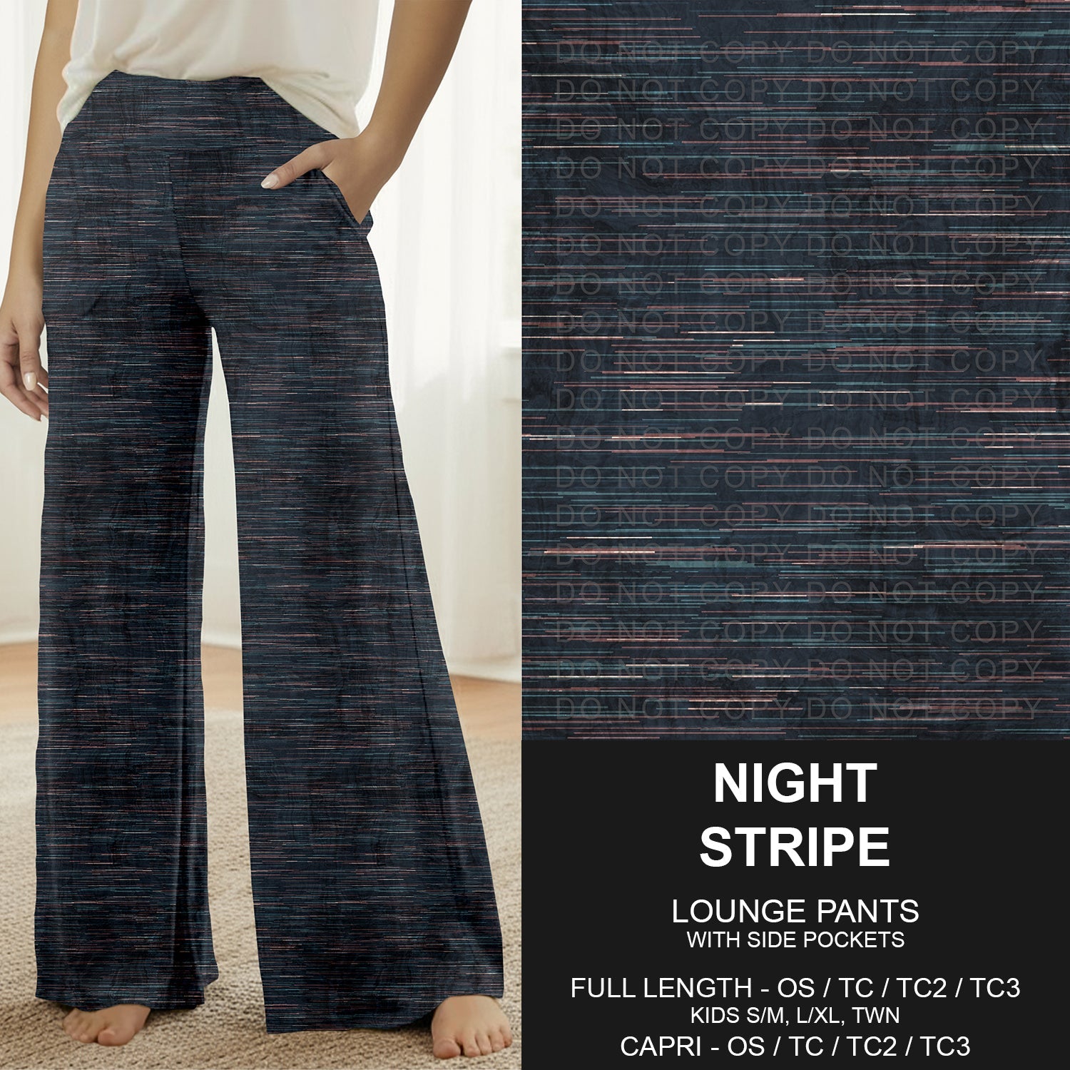 B309 - Preorder Night Stripe Lounge Pants (Closes 8/23. ETA: late Oct.)