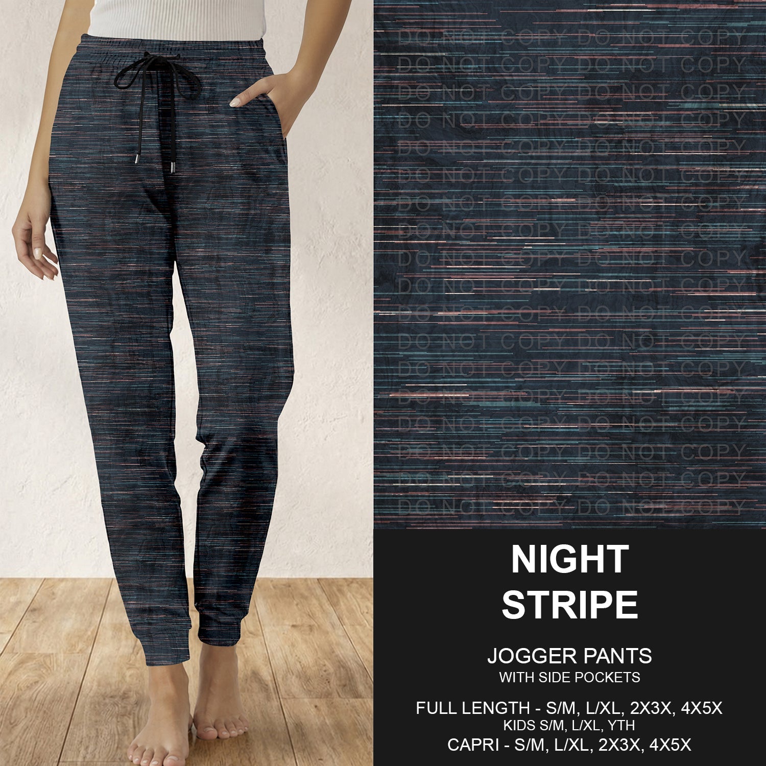 B309 - Preorder Night Stripe Joggers (Closes 8/23. ETA: late Oct.)