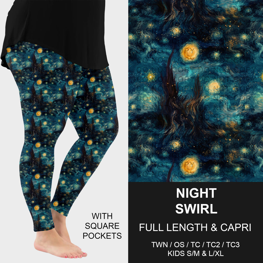 Night Swirl Leggings w/ Pockets