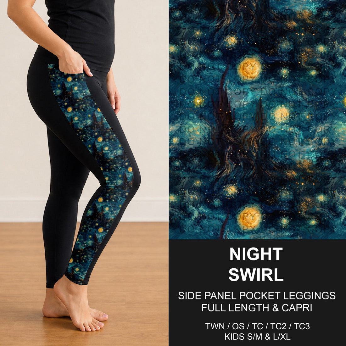 Night Swirl Side Panel Pocket Leggings