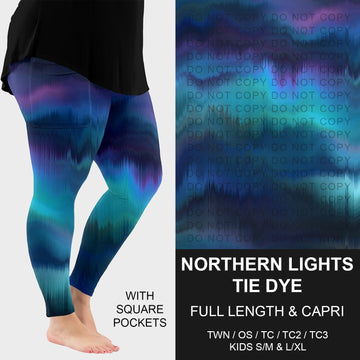 B270 - Preorder Northern Lights Tie Dye Leggings w/ Pockets (Closes 1/18. ETA: early April)