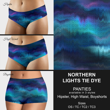 B306 - Preorder Northern Lights Tie Dye Panties (Closes 8/07. ETA mid October)