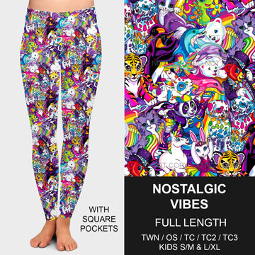 B188 - Preorder Nostalgic Vibes Leggings w/ Pockets (Closes 10/20. ETA mid Dec)