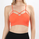 Women's Seamless Criss-Cross Bralette with Removable Pads