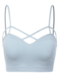 Women's Seamless Criss-Cross Bralette with Removable Pads