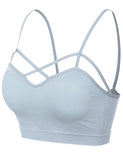 Women's Seamless Criss-Cross Bralette with Removable Pads