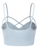 Women's Seamless Criss-Cross Bralette with Removable Pads