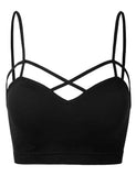 Women's Seamless Criss-Cross Bralette with Removable Pads