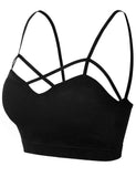 Women's Seamless Criss-Cross Bralette with Removable Pads