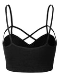 Women's Seamless Criss-Cross Bralette with Removable Pads