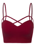 Women's Seamless Criss-Cross Bralette with Removable Pads