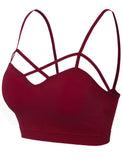 Women's Seamless Criss-Cross Bralette with Removable Pads