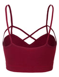 Women's Seamless Criss-Cross Bralette with Removable Pads