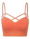 Women's Seamless Criss-Cross Bralette with Removable Pads