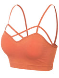 Women's Seamless Criss-Cross Bralette with Removable Pads