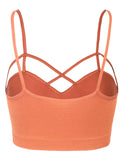 Women's Seamless Criss-Cross Bralette with Removable Pads