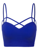 Women's Seamless Criss-Cross Bralette with Removable Pads
