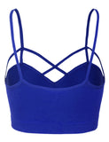 Women's Seamless Criss-Cross Bralette with Removable Pads