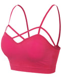 Women's Seamless Criss-Cross Bralette with Removable Pads