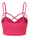 Women's Seamless Criss-Cross Bralette with Removable Pads