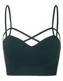 Women's Seamless Criss-Cross Bralette with Removable Pads