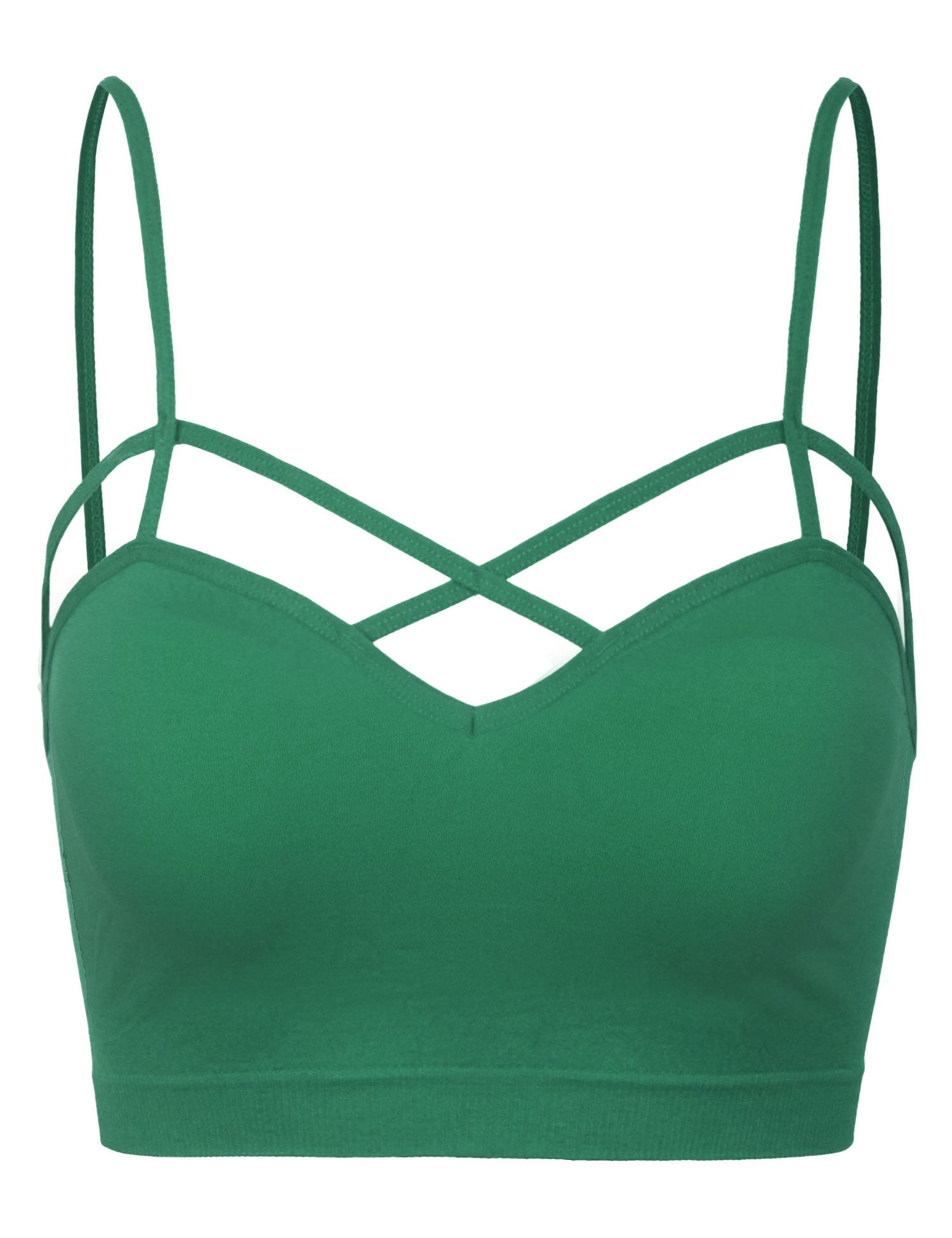 Women's Seamless Criss-Cross Bralette with Removable Pads