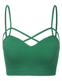 Women's Seamless Criss-Cross Bralette with Removable Pads