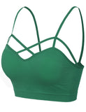 Women's Seamless Criss-Cross Bralette with Removable Pads