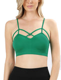 Women's Seamless Criss-Cross Bralette with Removable Pads