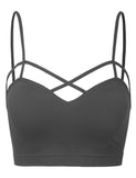 Women's Seamless Criss-Cross Bralette with Removable Pads