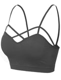 Women's Seamless Criss-Cross Bralette with Removable Pads