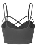 Women's Seamless Criss-Cross Bralette with Removable Pads
