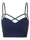 Women's Seamless Criss-Cross Bralette with Removable Pads