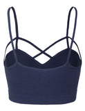 Women's Seamless Criss-Cross Bralette with Removable Pads