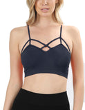 Women's Seamless Criss-Cross Bralette with Removable Pads