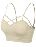 Women's Seamless Criss-Cross Bralette with Removable Pads