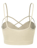 Women's Seamless Criss-Cross Bralette with Removable Pads